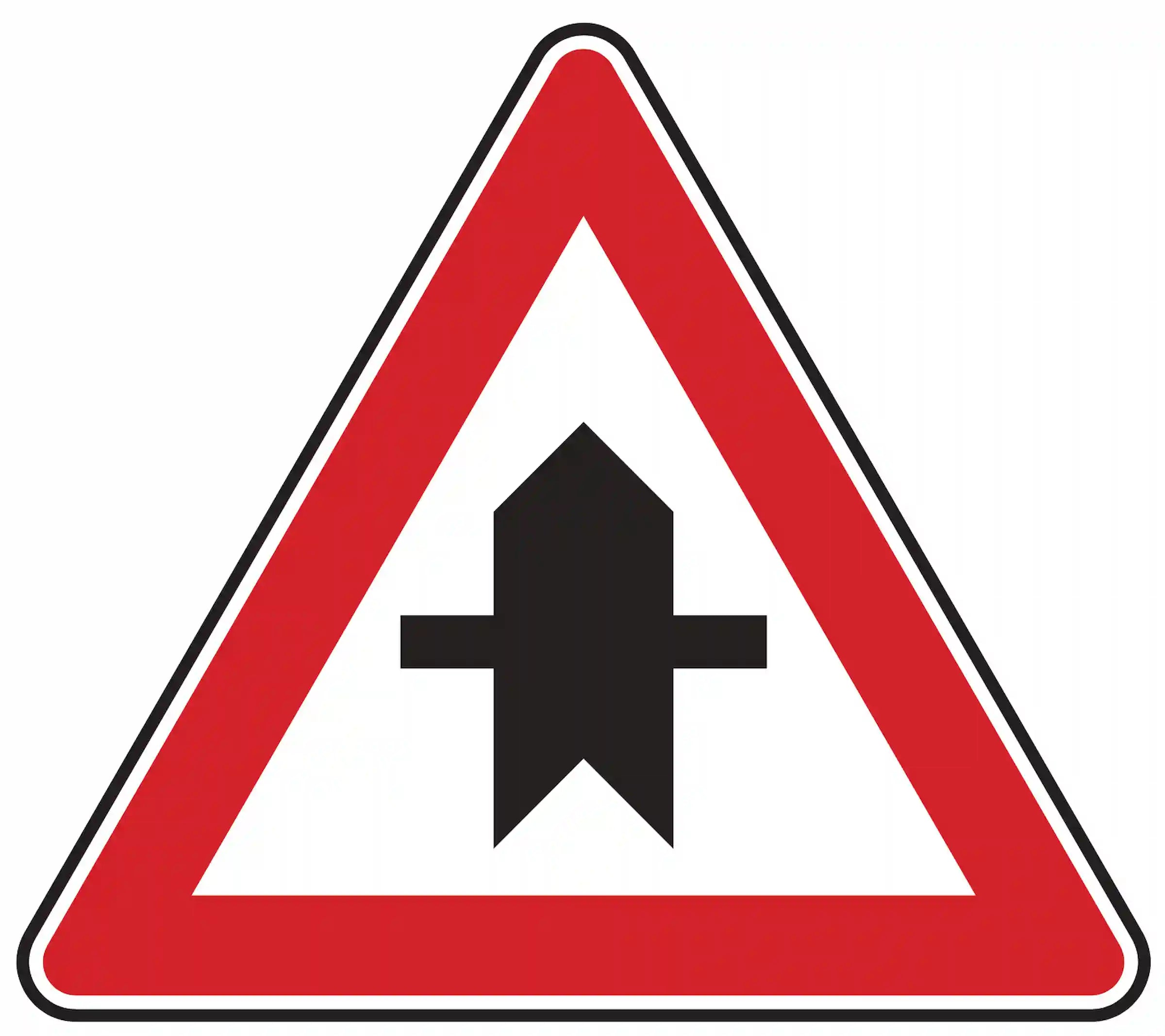 Verkehrszeichen 301: gelbes Quadrat mit weißem Rand – Vorfahrt an der nächsten Kreuzung.