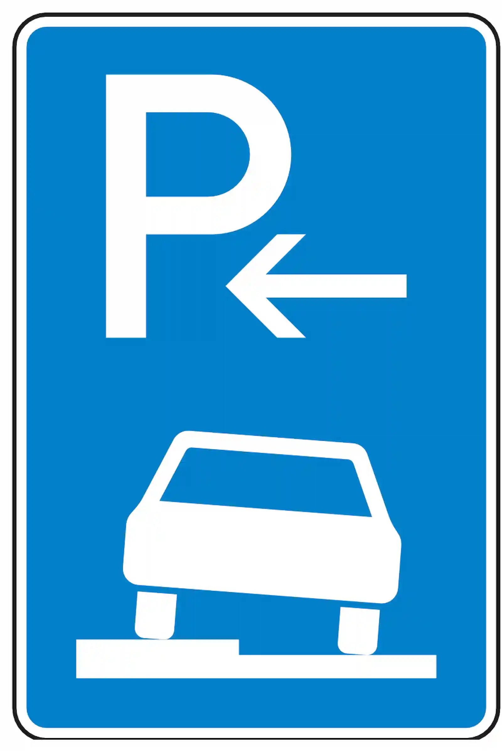 Verkehrszeichen 315-52: Ende halbseitiges Gehwegparken, links, bis 2,8 t.