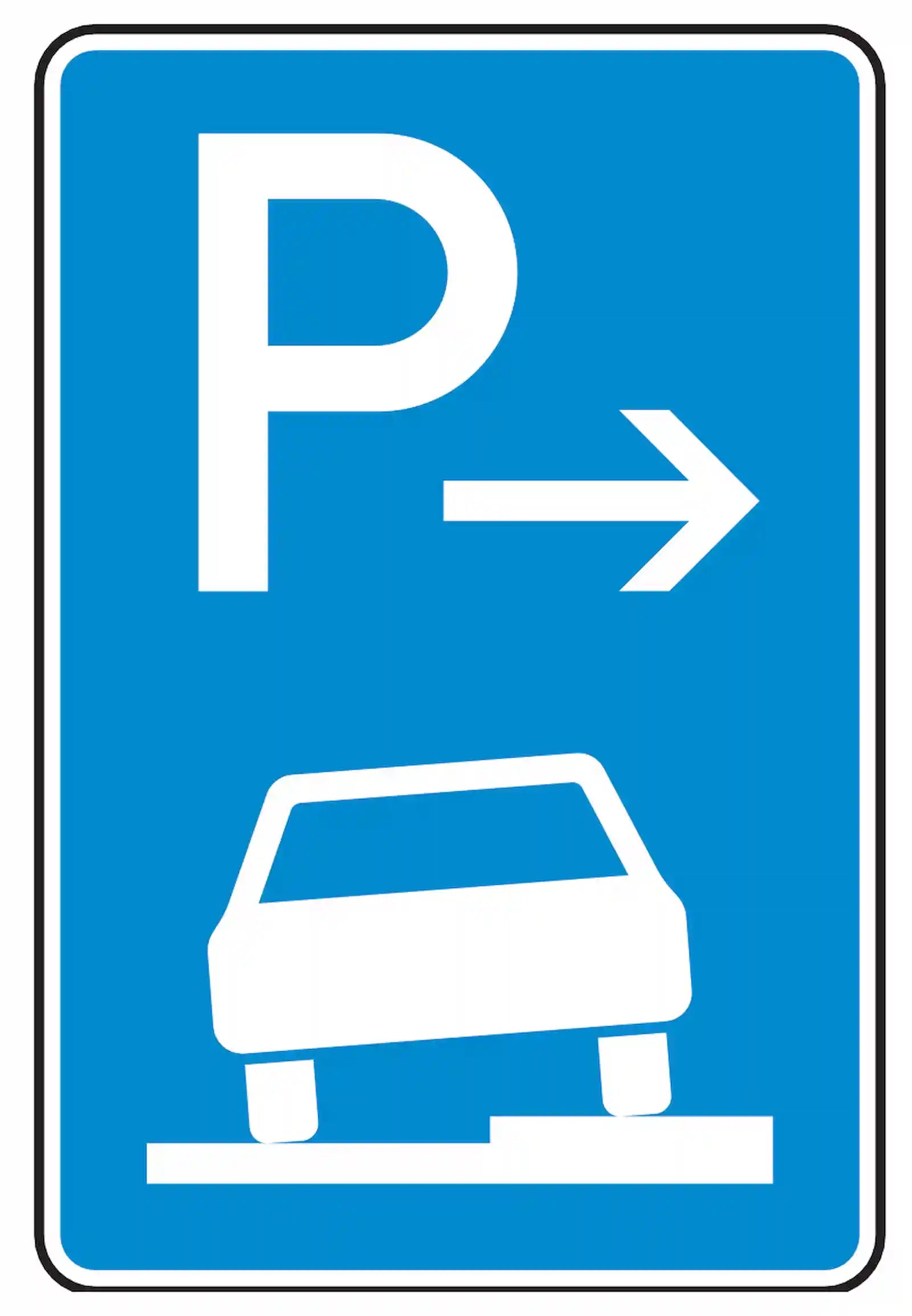 Verkehrszeichen 315-57: Ende halbseitiges Gehwegparken, rechts, bis 2,8 t.