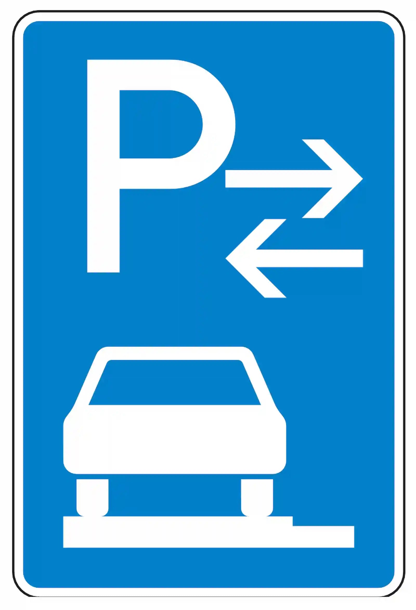 Verkehrszeichen 315-63: Mitte vollständiges Gehwegparken, links, bis 2,8 t.