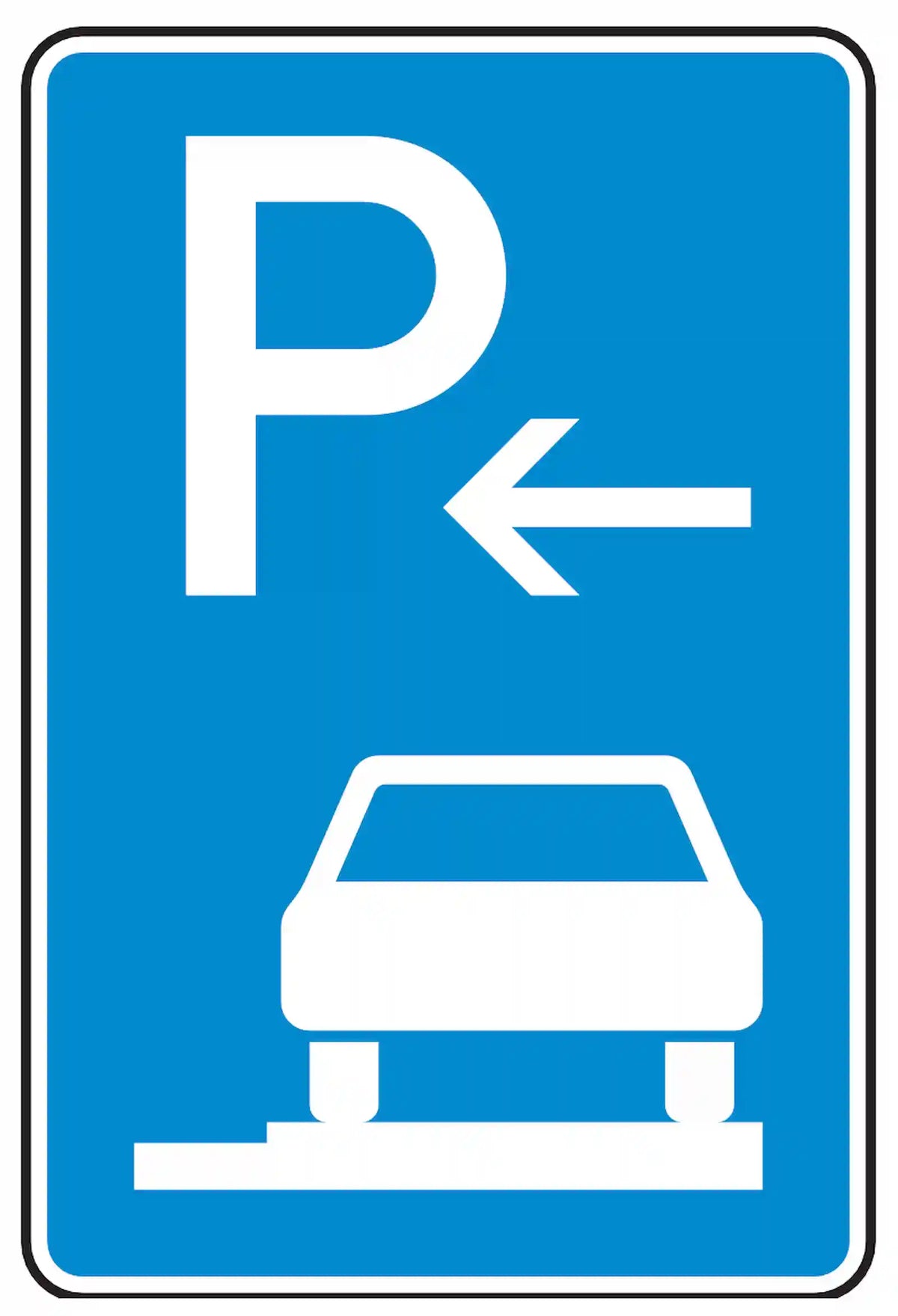 Verkehrszeichen 315-66: Beginn vollständiges Gehwegparken, rechts, bis 2,8 t.