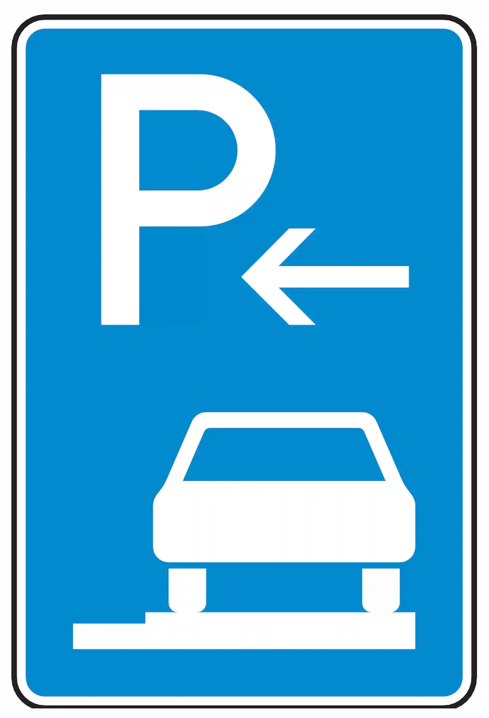 Verkehrszeichen 315-66: Beginn vollständiges Gehwegparken, rechts, bis 2,8 t.