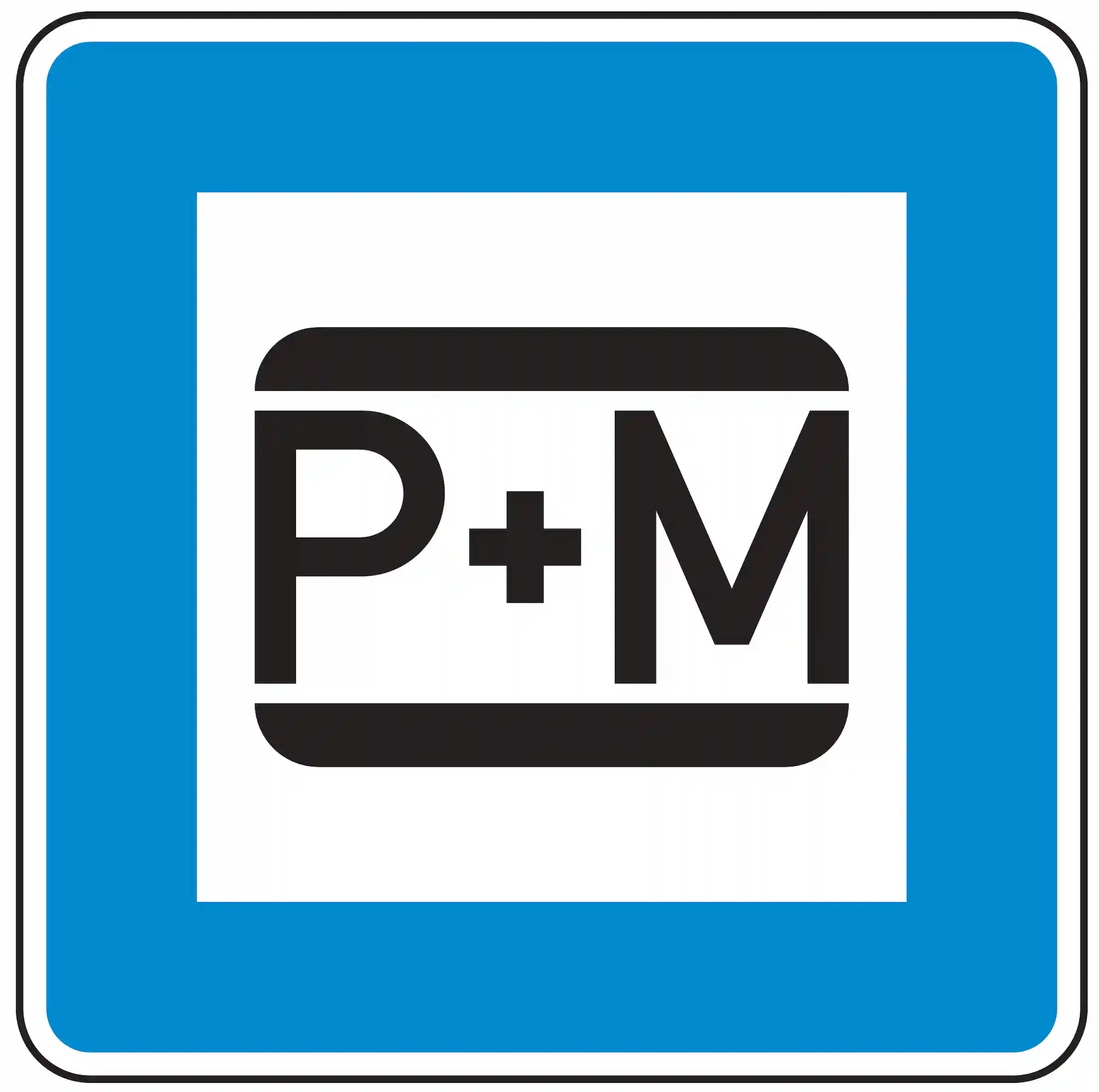 Verkehrszeichen 316-50: Parkplatz für Fahrgemeinschaften (Parken und Mitfahren).