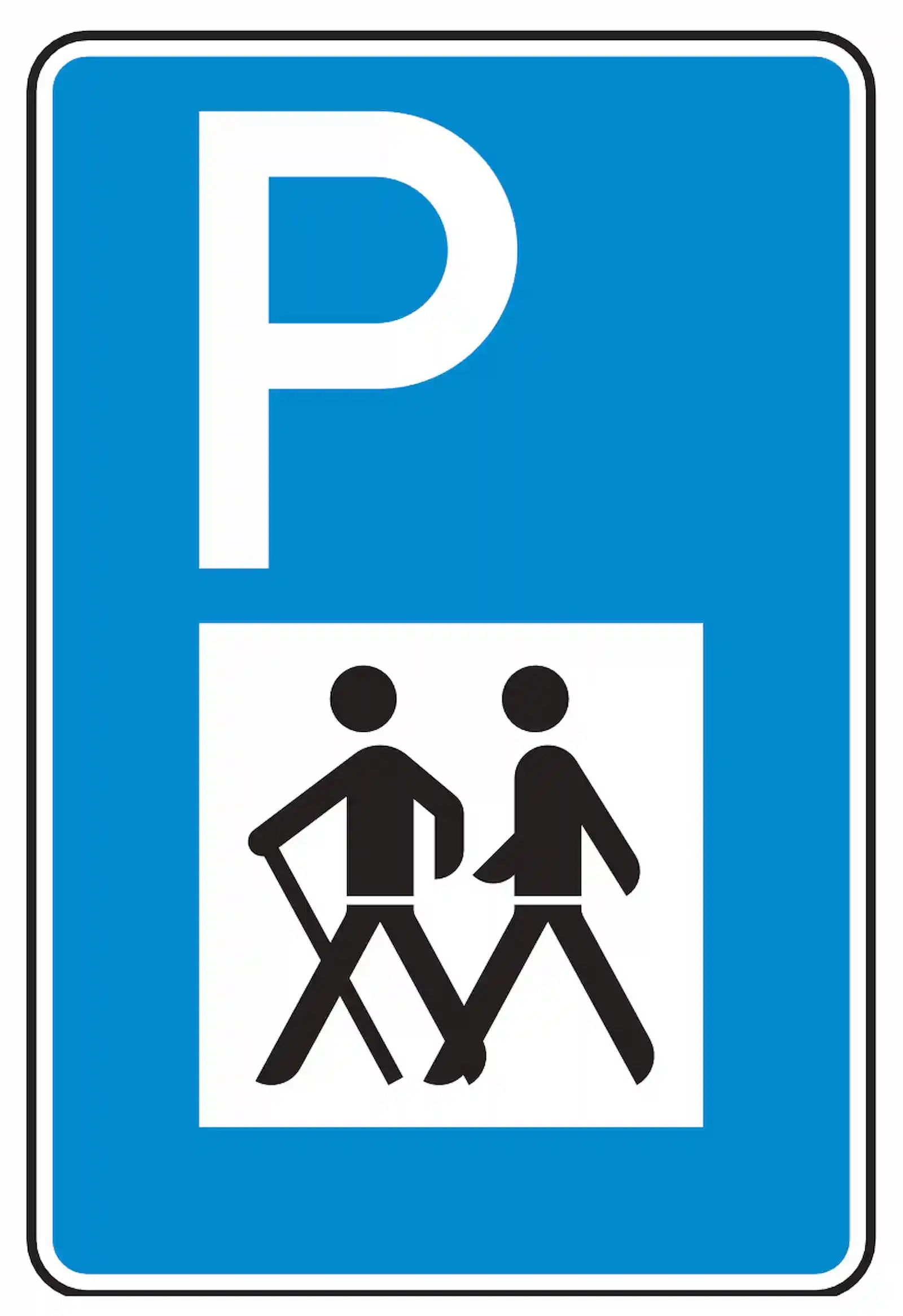 Verkehrszeichen 317: Wandererparkplatz mit Zugang zu öffentlichen Wanderwegen