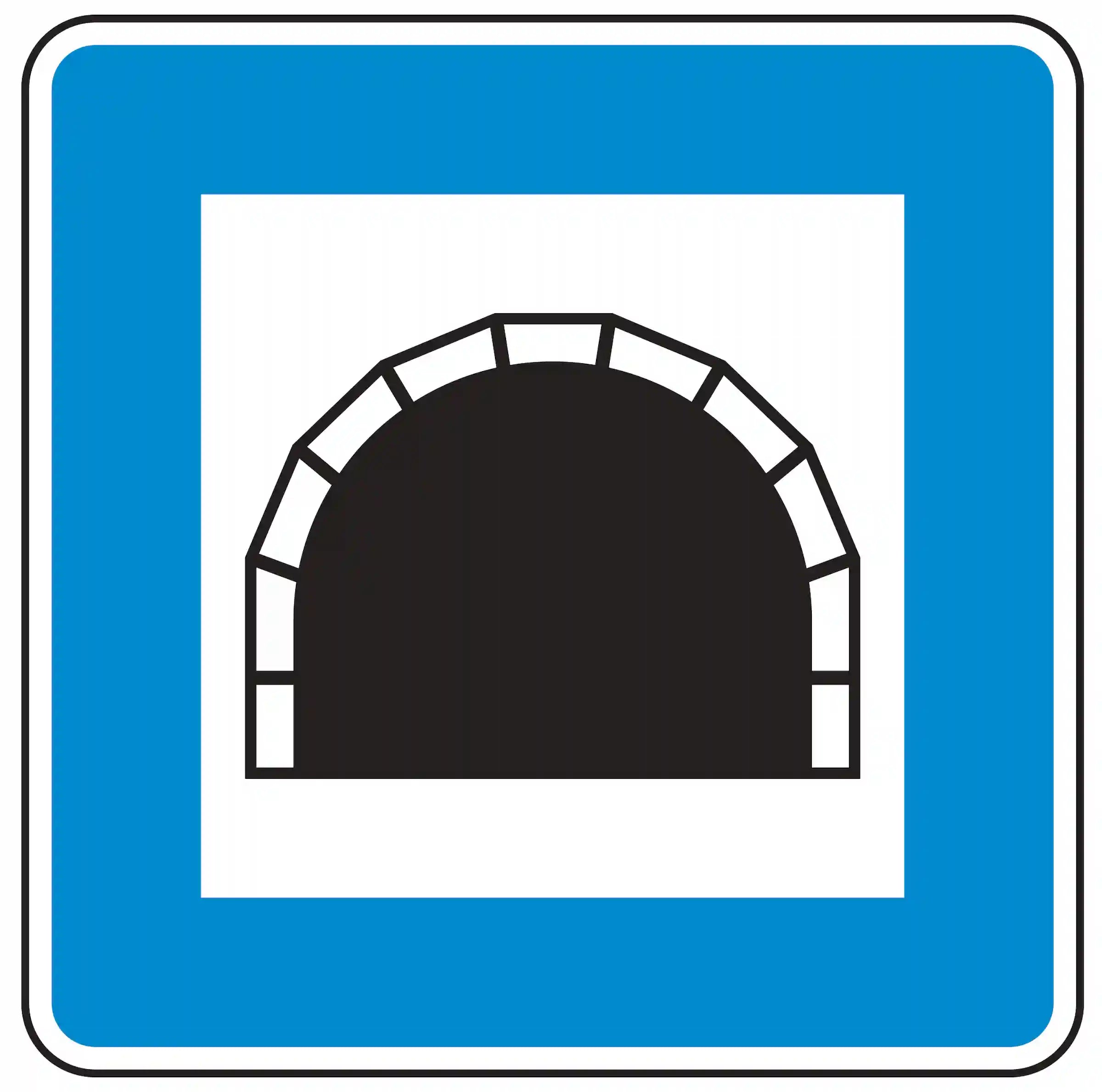 Verkehrszeichen 327: Hinweis auf Tunneleinfahrt mit Lichtpflicht.