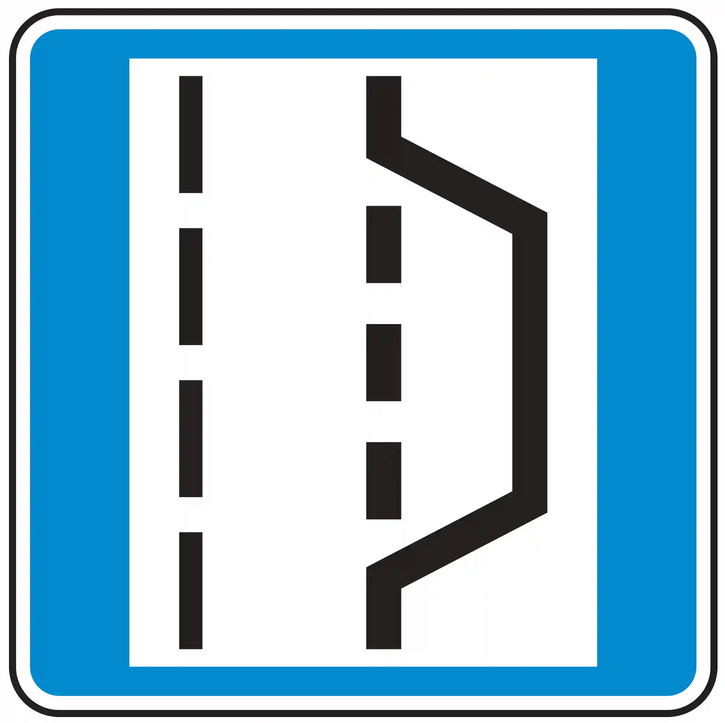 Verkehrszeichen 328: Hinweis auf Nothalte- oder Pannenbucht.