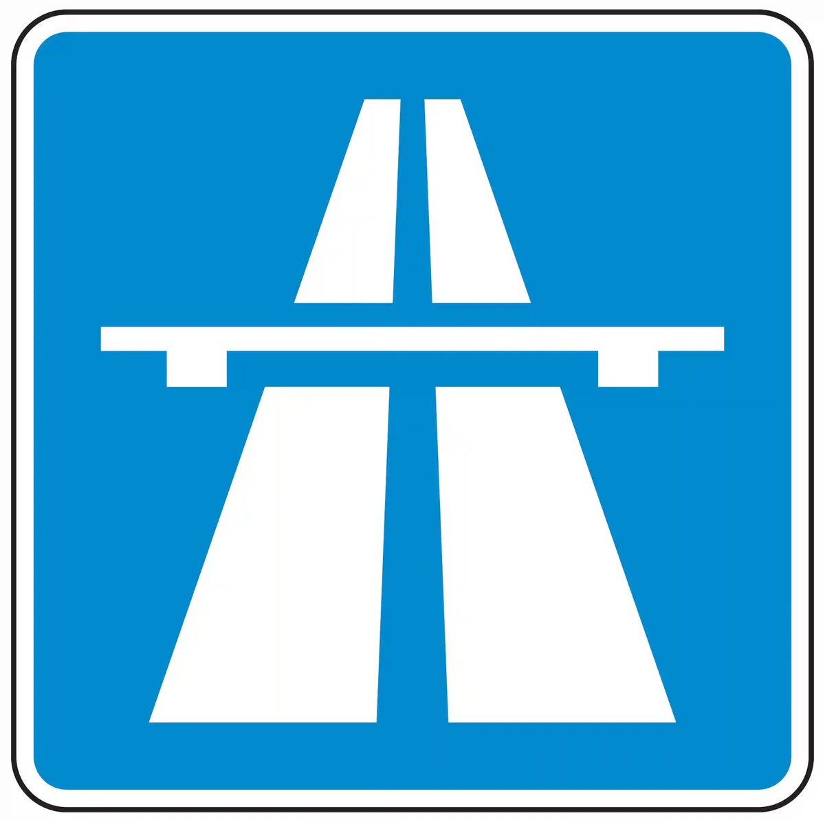 Verkehrszeichen 330.1: Beginn einer Autobahn oder autobahnähnlichen Straße.