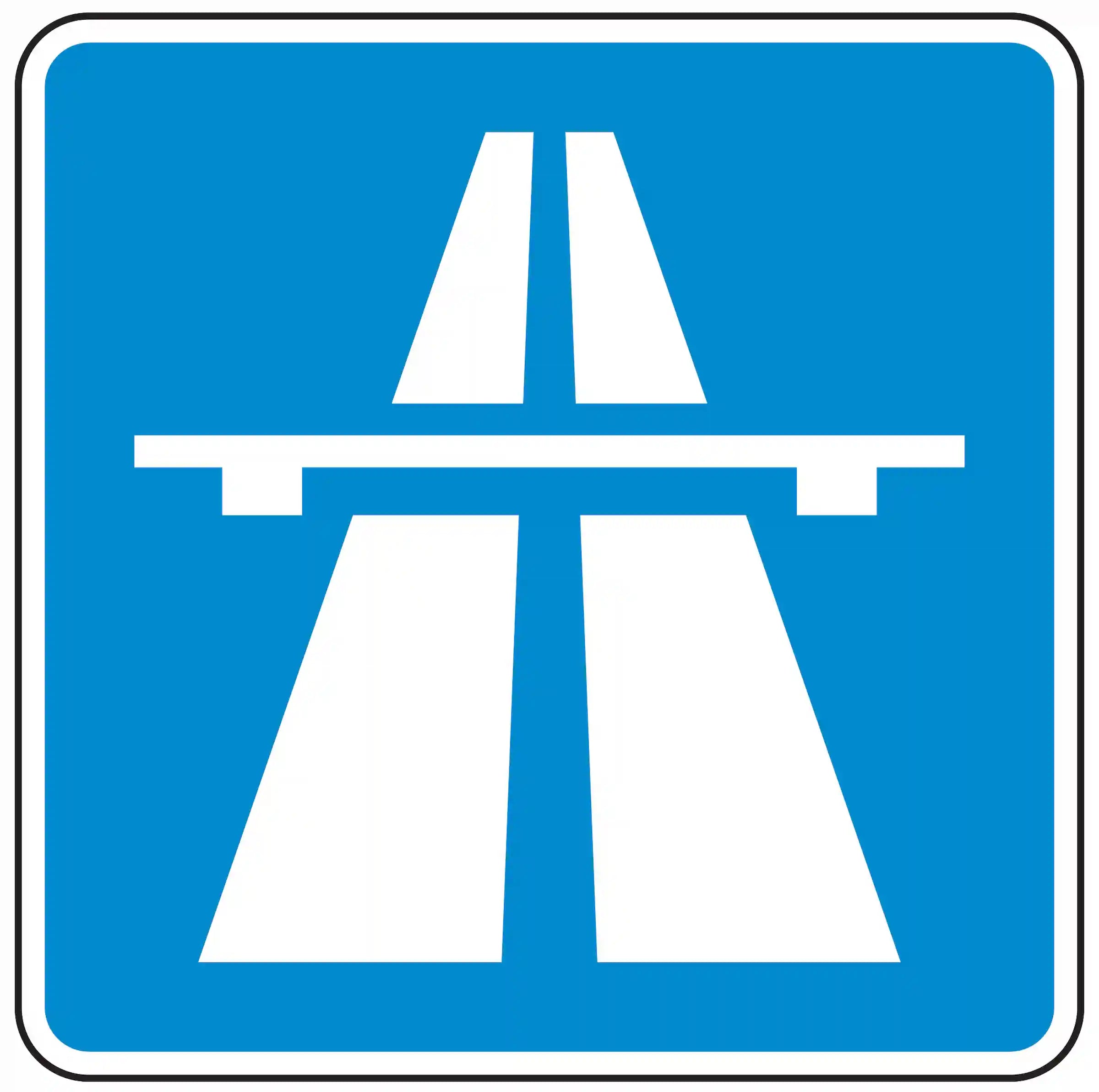 Verkehrszeichen 330.1: Beginn einer Autobahn oder autobahnähnlichen Straße.