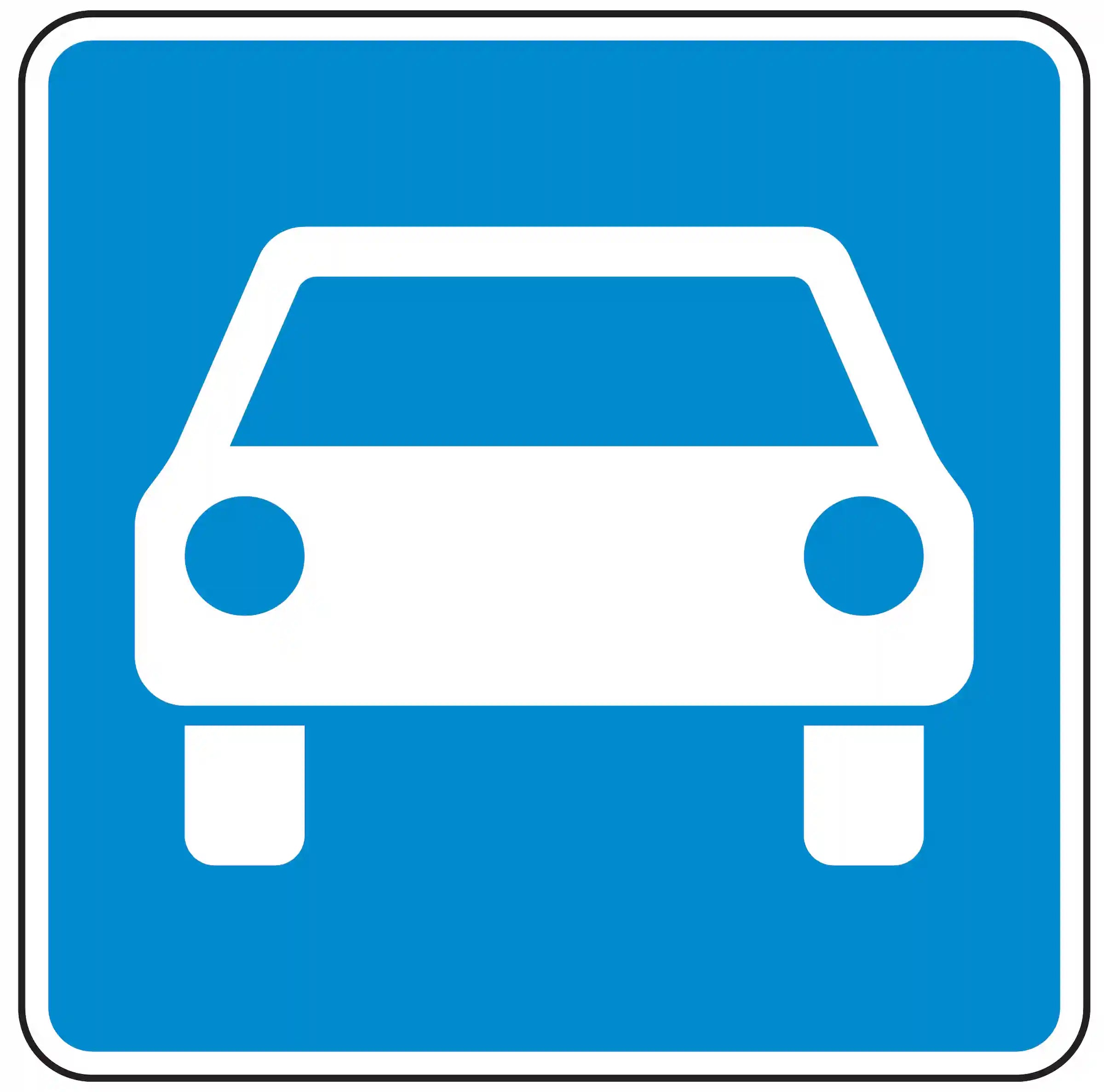 Verkehrszeichen 331.1: Beginn einer Kraftfahrstraße mit besonderen Verkehrsregeln.