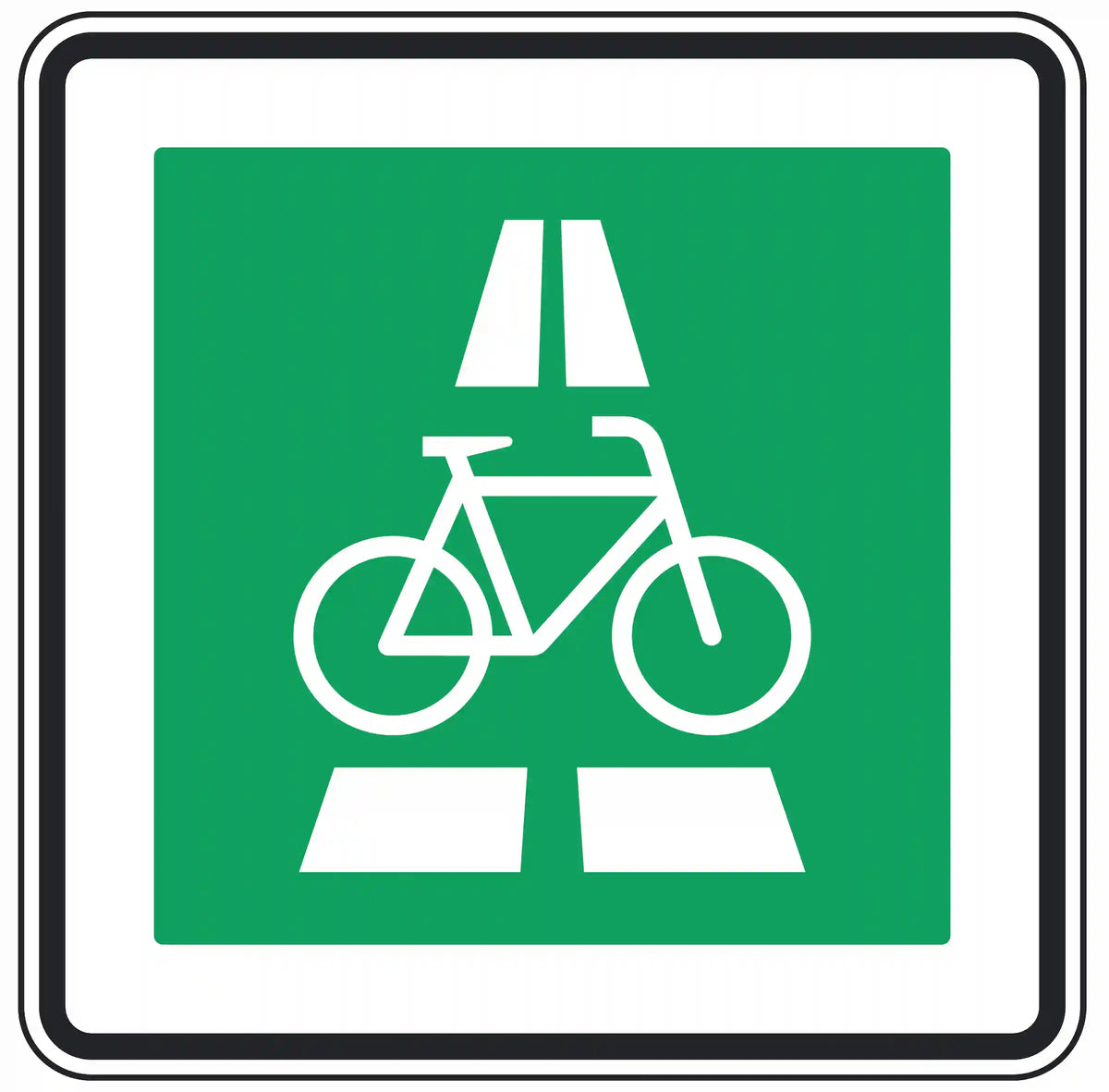 Verkehrszeichen 350.1-20: Beginn eines Radschnellwegs, linke Fahrbahnseite.