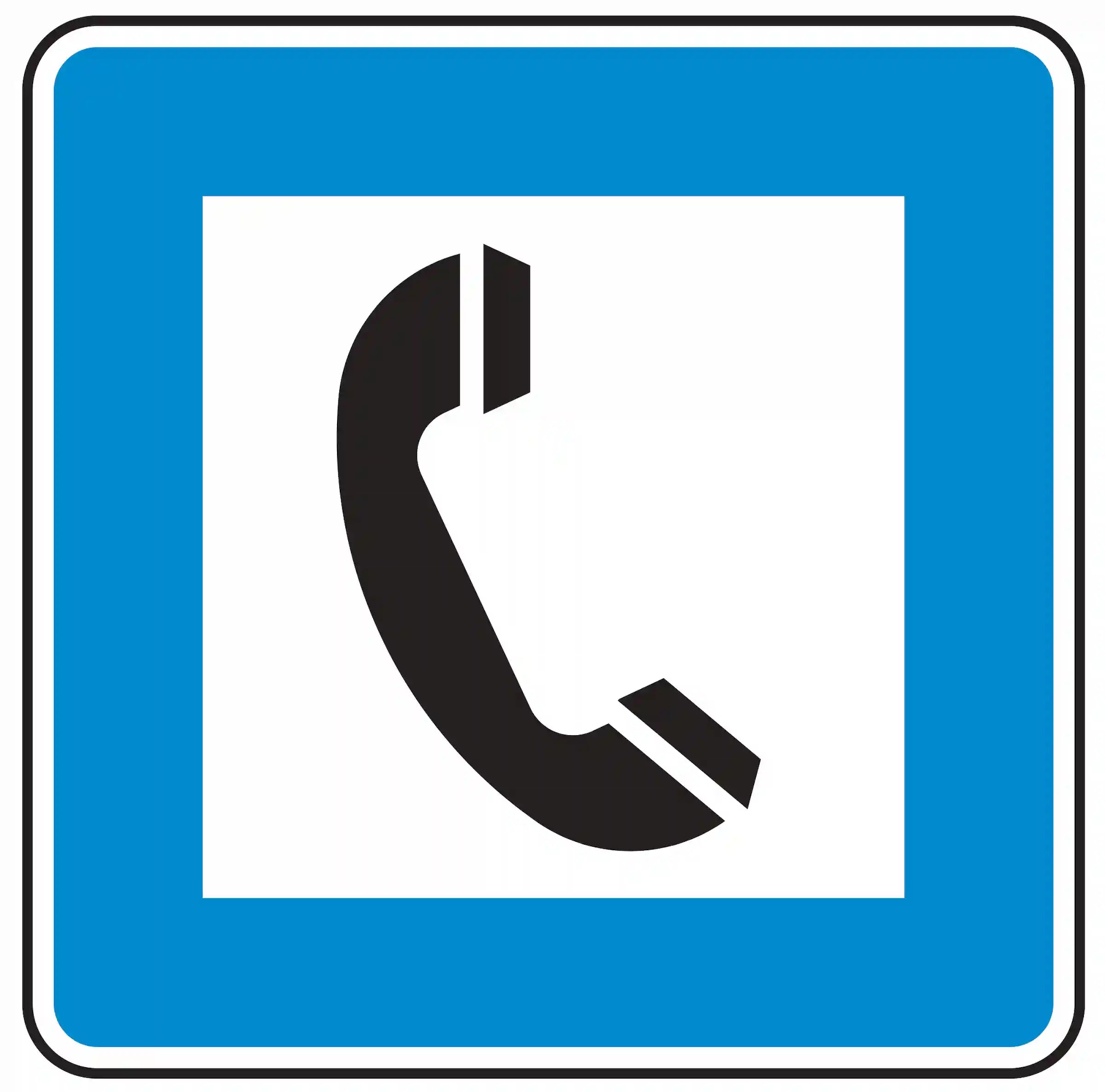 Verkehrszeichen 365-50: Hinweis auf einen öffentlichen Notruf-Fernsprecher.