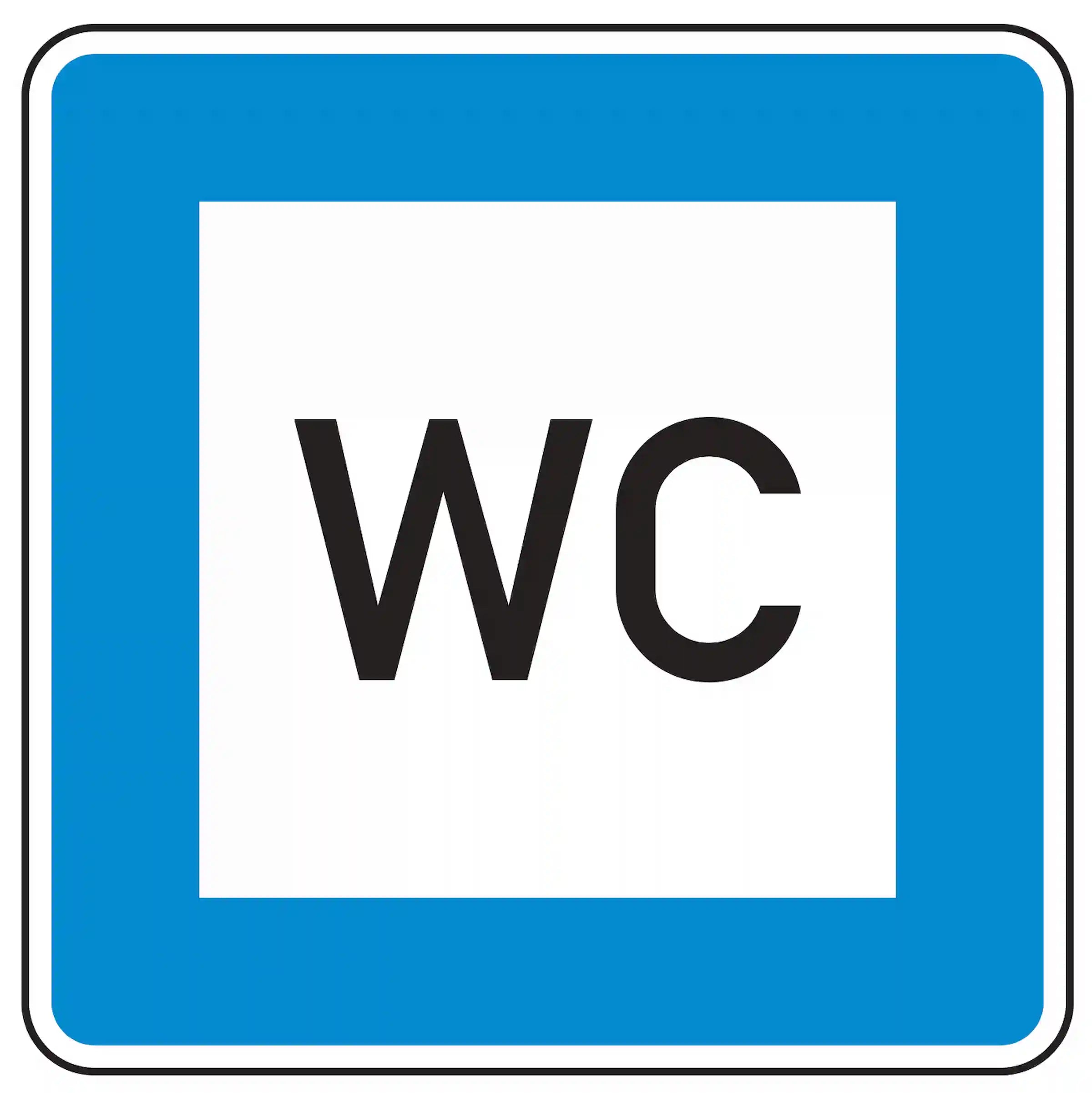 Verkehrszeichen 365-58: Hinweis auf eine öffentliche Toilette.