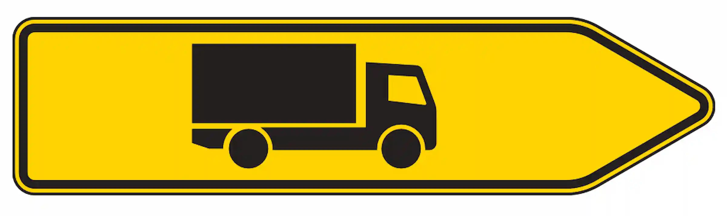 Verkehrszeichen 421-20 „Pfeilwegweiser für KFZ mit einer zulässigen Gesamtmasse über 3,5 t, rechtsweisend“ - VZ 421-20