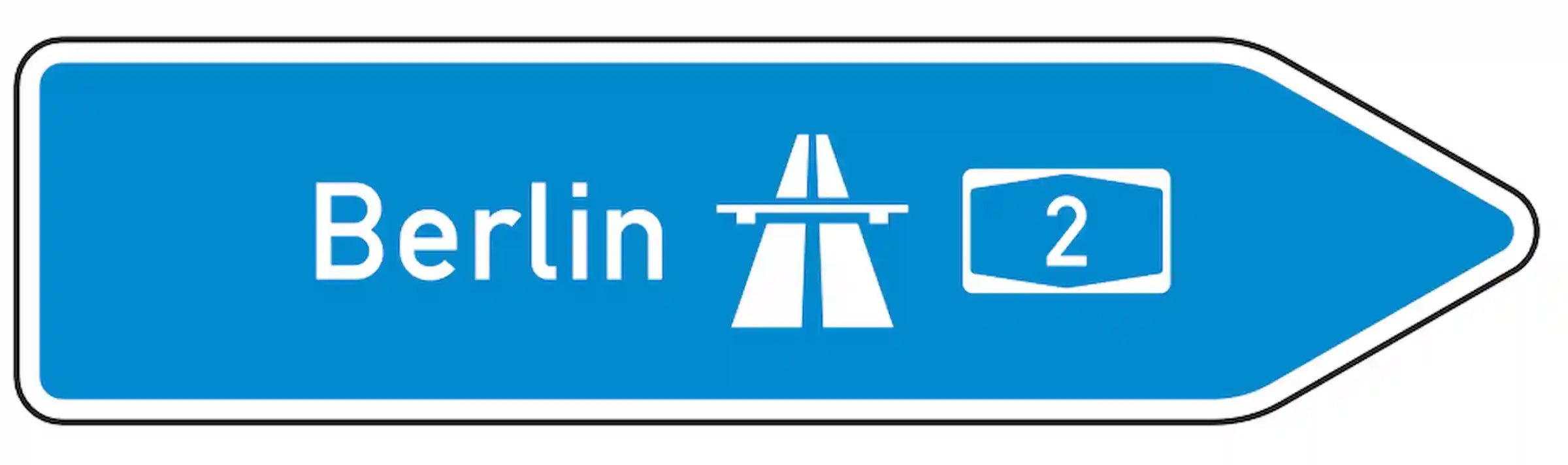 Verkehrszeichen 430-20 „Pfeilwegweiser zur Autobahn rechtsweisend“- VZ 430-20