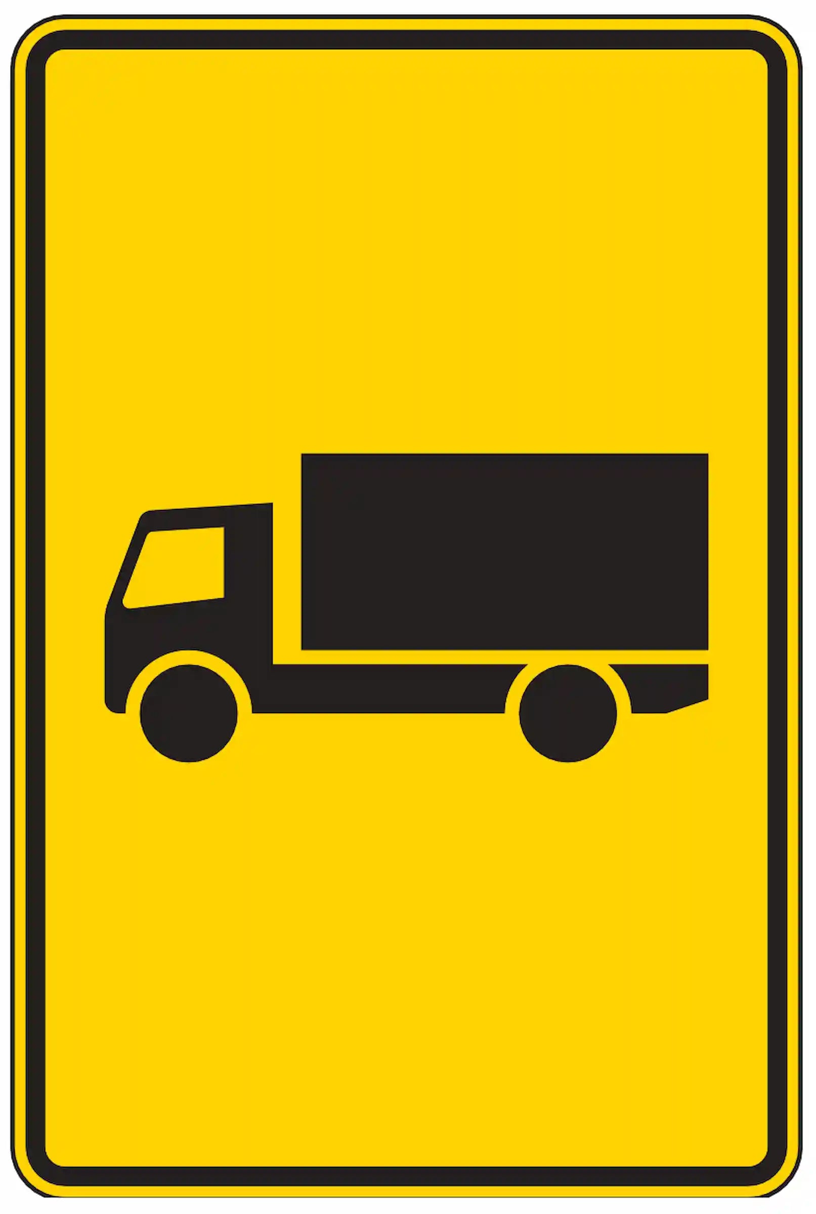 Verkehrszeichen 442-50: Umleitungs-Vorwegweiser für Lkw über 3,5 t, ohne Richtungsangabe.