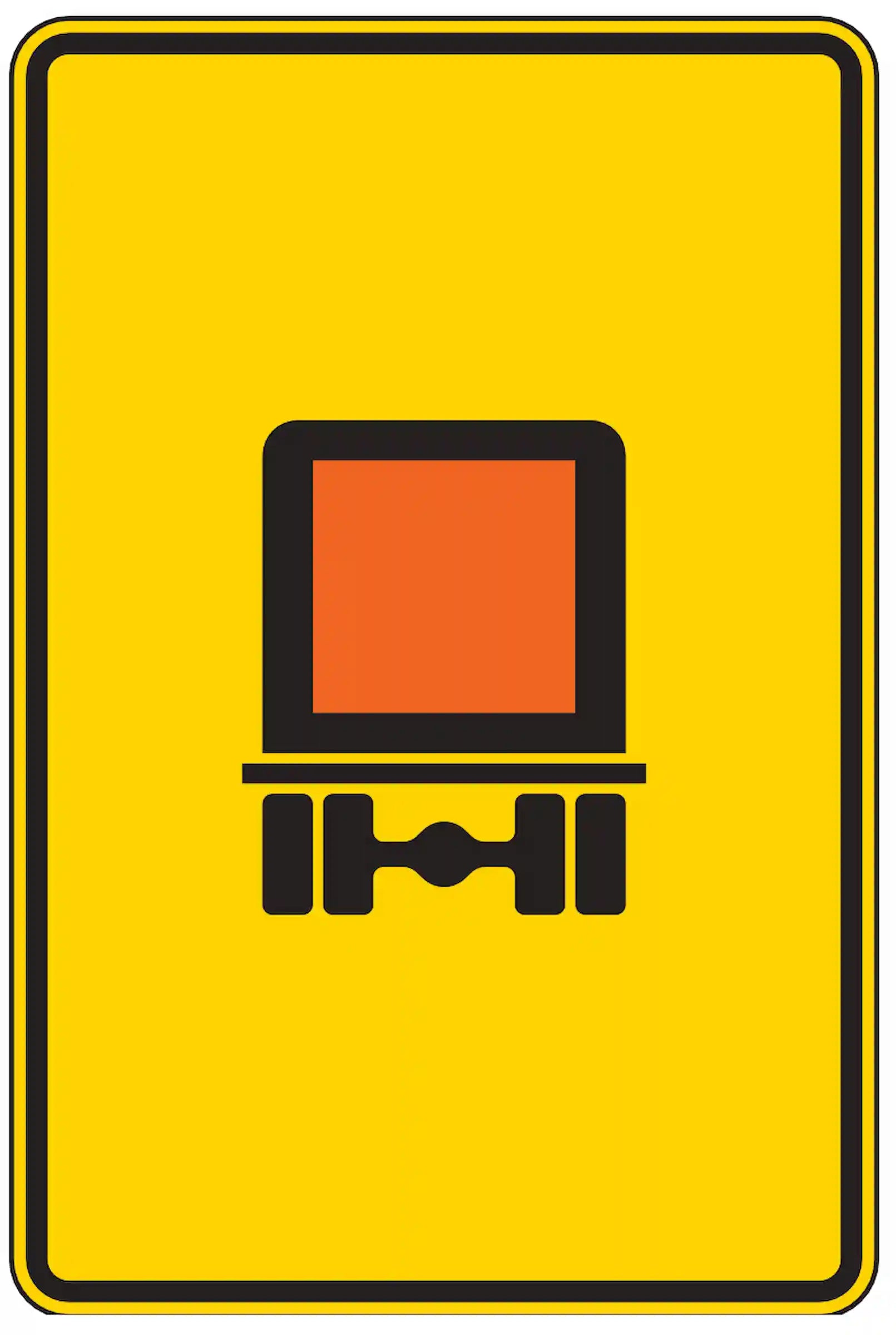 Verkehrszeichen 442-51: Vorwegweiser für Gefahrguttransporte ohne Richtungsangabe.