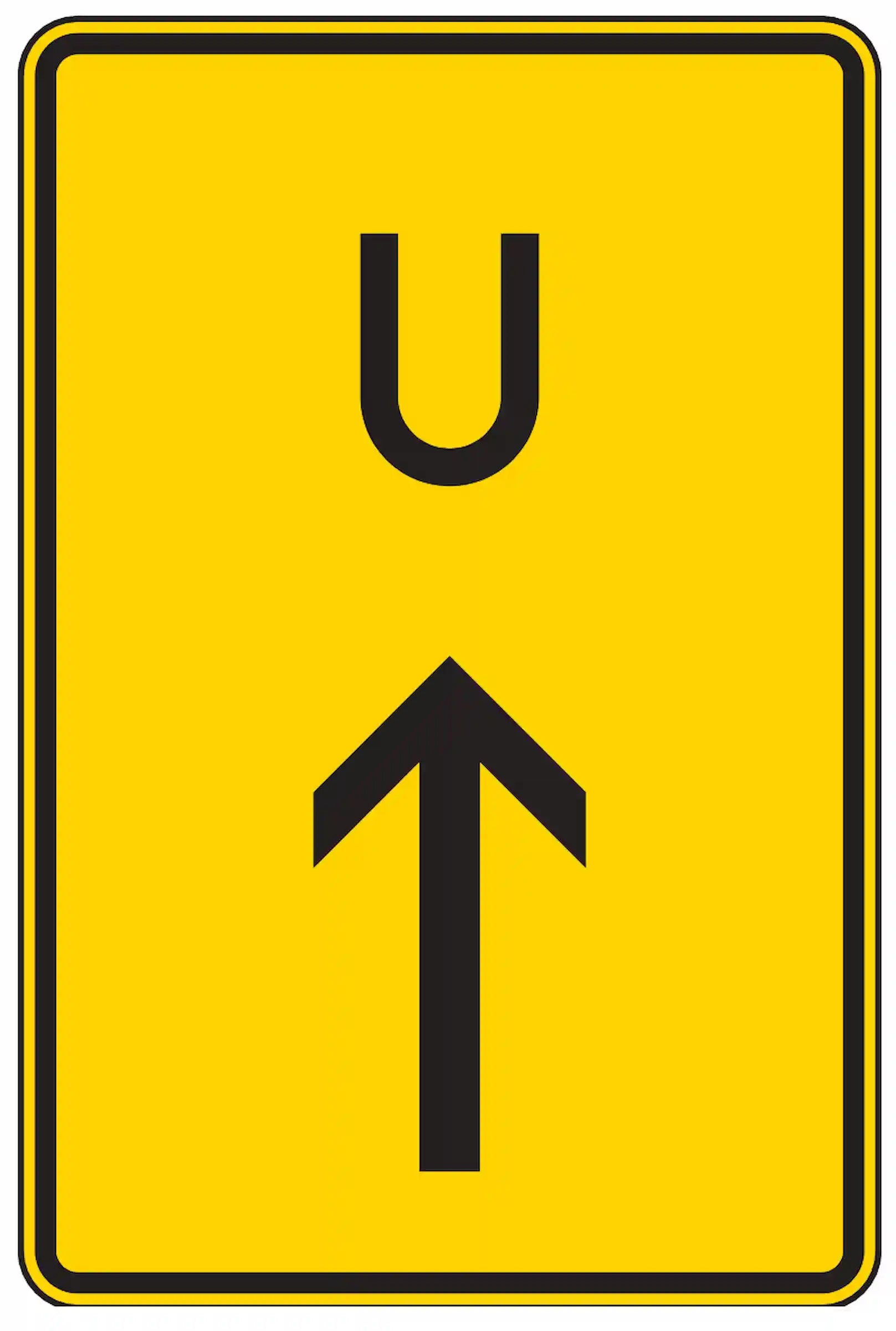 Verkehrszeichen 455.1-30: Umleitungsankündigung geradeaus.