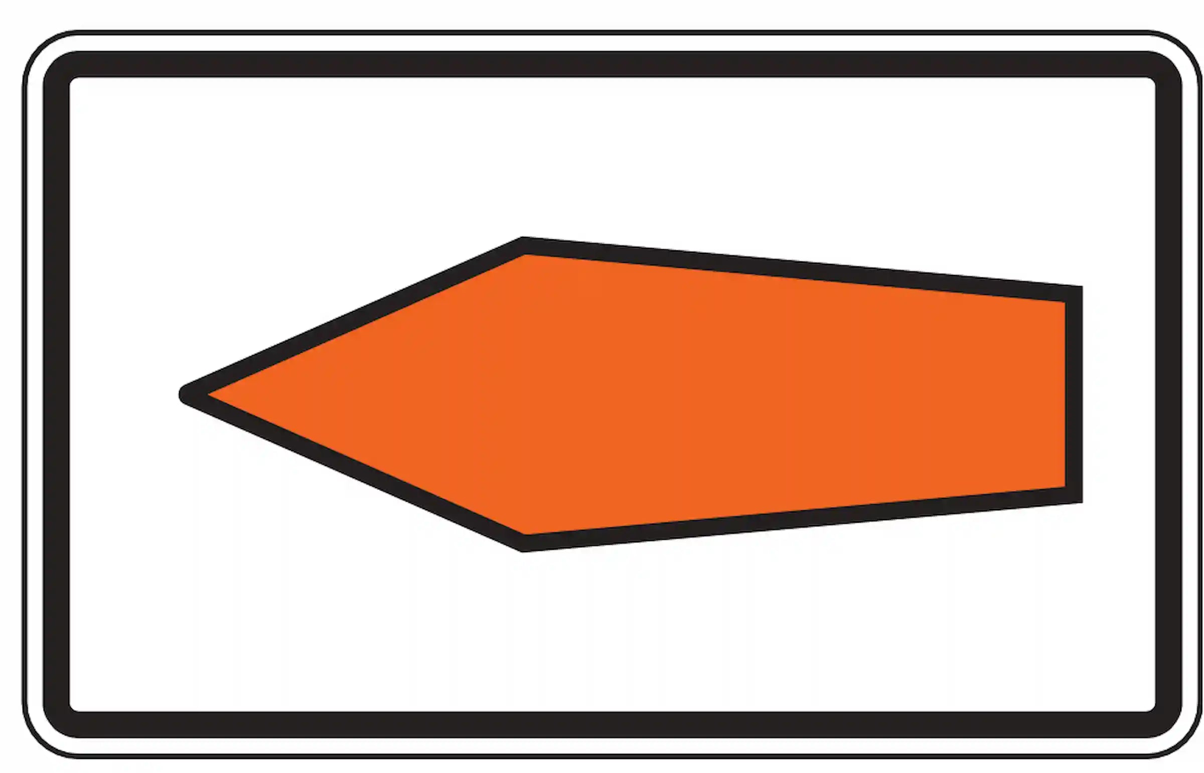 Verkehrszeichen 467.1-10 „Umlenkungspfeil (Streckenempfehlung) linksweisend“ - VZ 467.1-10