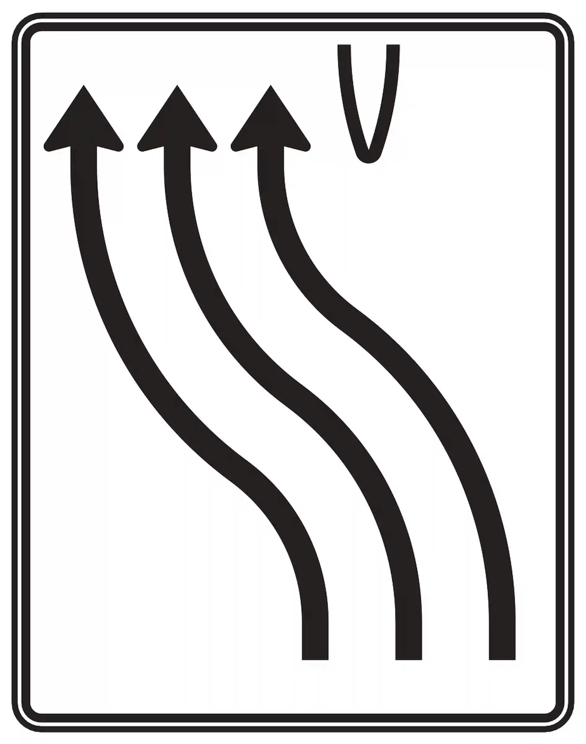 Verkehrszeichen 501-12 „Überleitungstafel“ - VZ 501-12