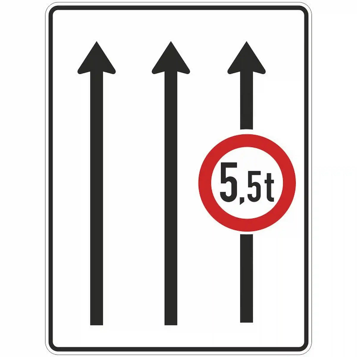 Verkehrszeichen 527-31 „Fahrstreifentafel mit Zeichen 262“ - VZ 527-31