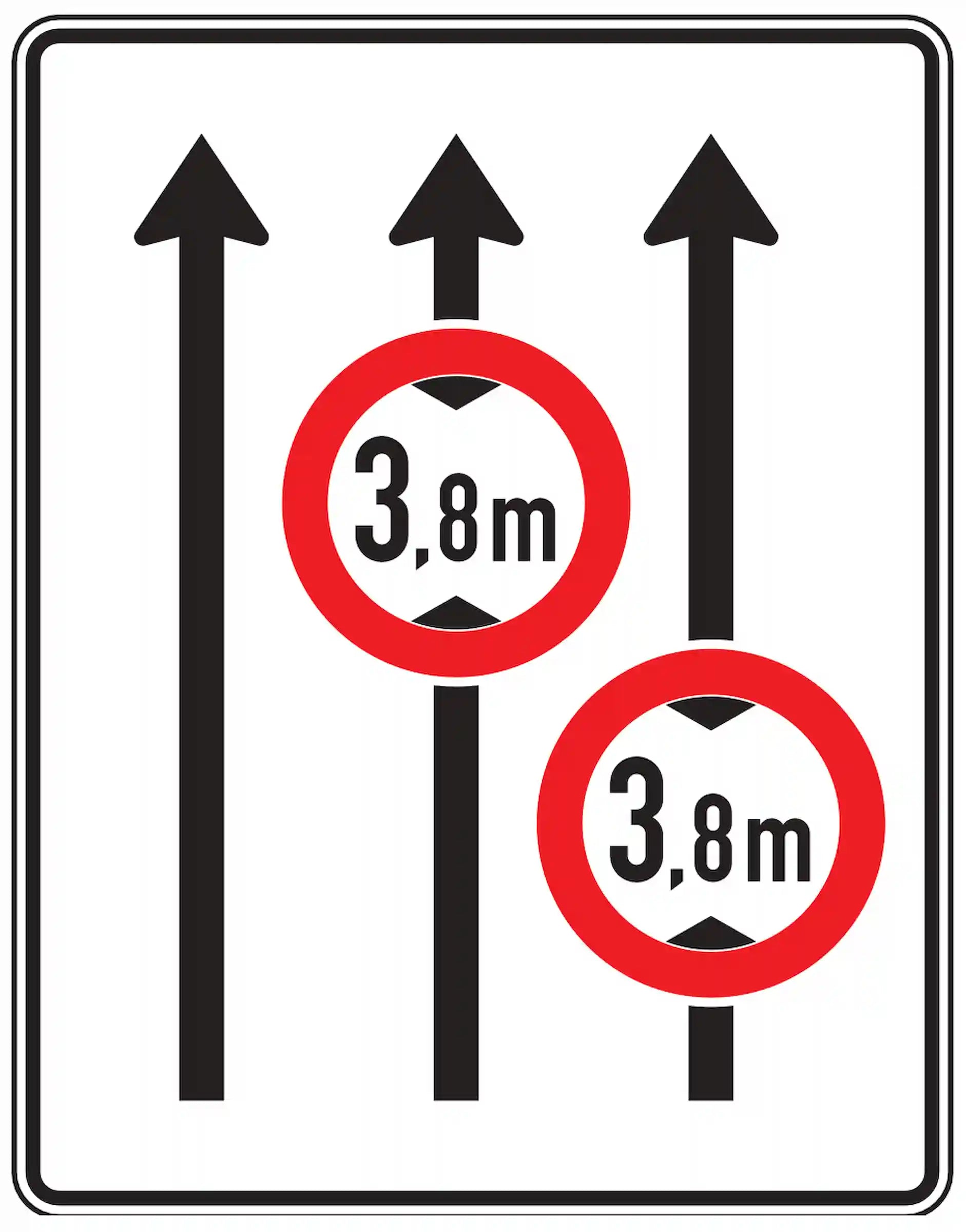 Verkehrszeichen 529-31 „Fahrstreifentafel mit Zeichen 265“ - VZ 529-31