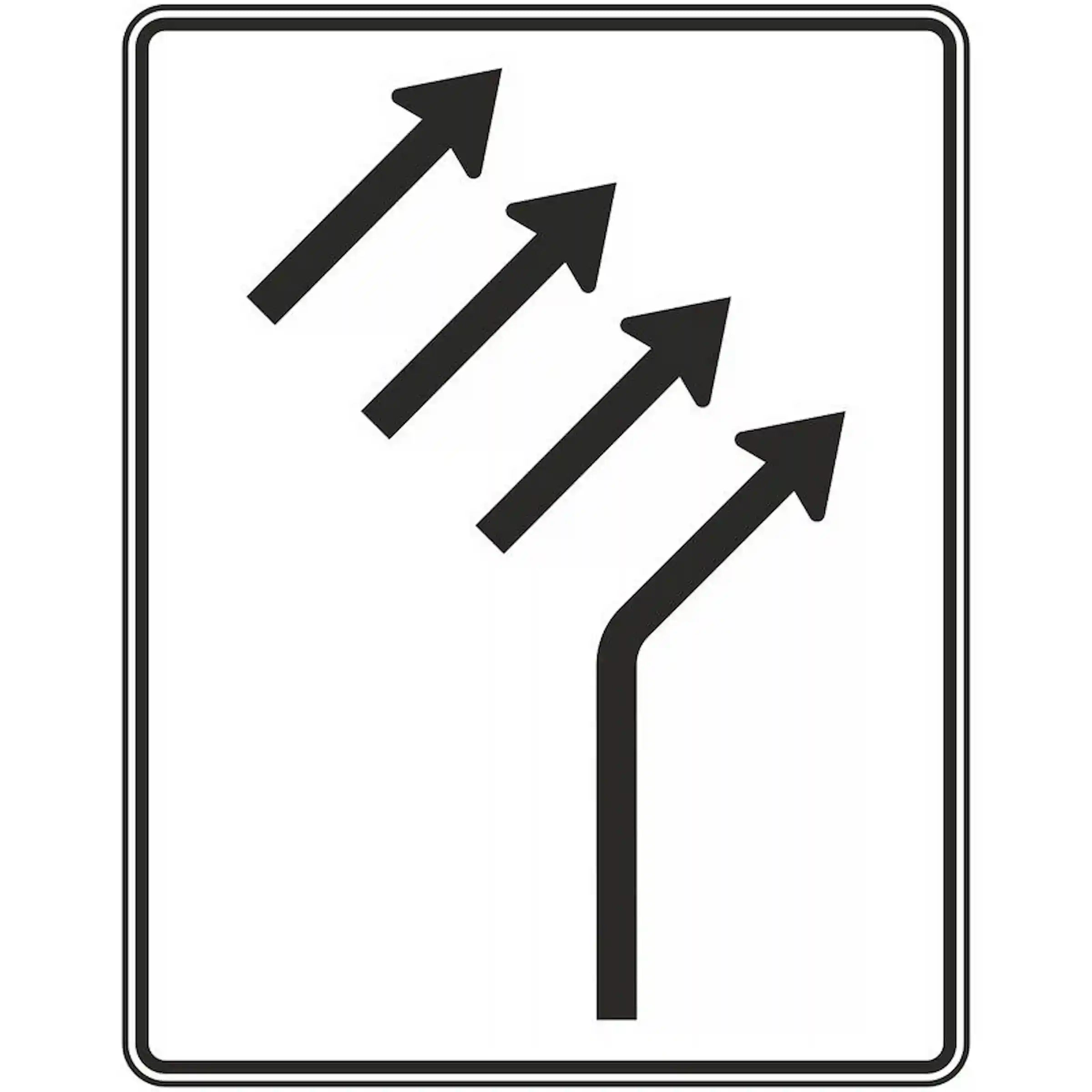 Verkehrszeichen 551-24 „Zusammenführungstafel“ - VZ 551-24