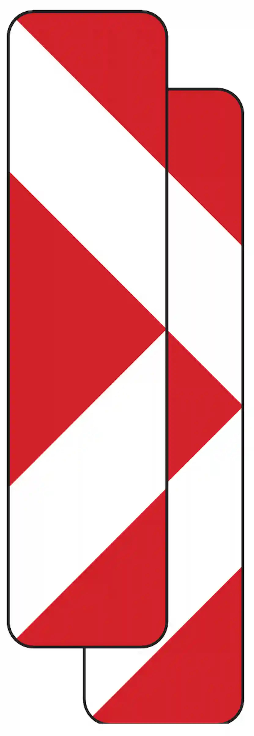 Verkehrszeichen 605-43 „Pfeilbake, Aufstellung doppelseitig (-21 /-21)“ - VZ 605-43