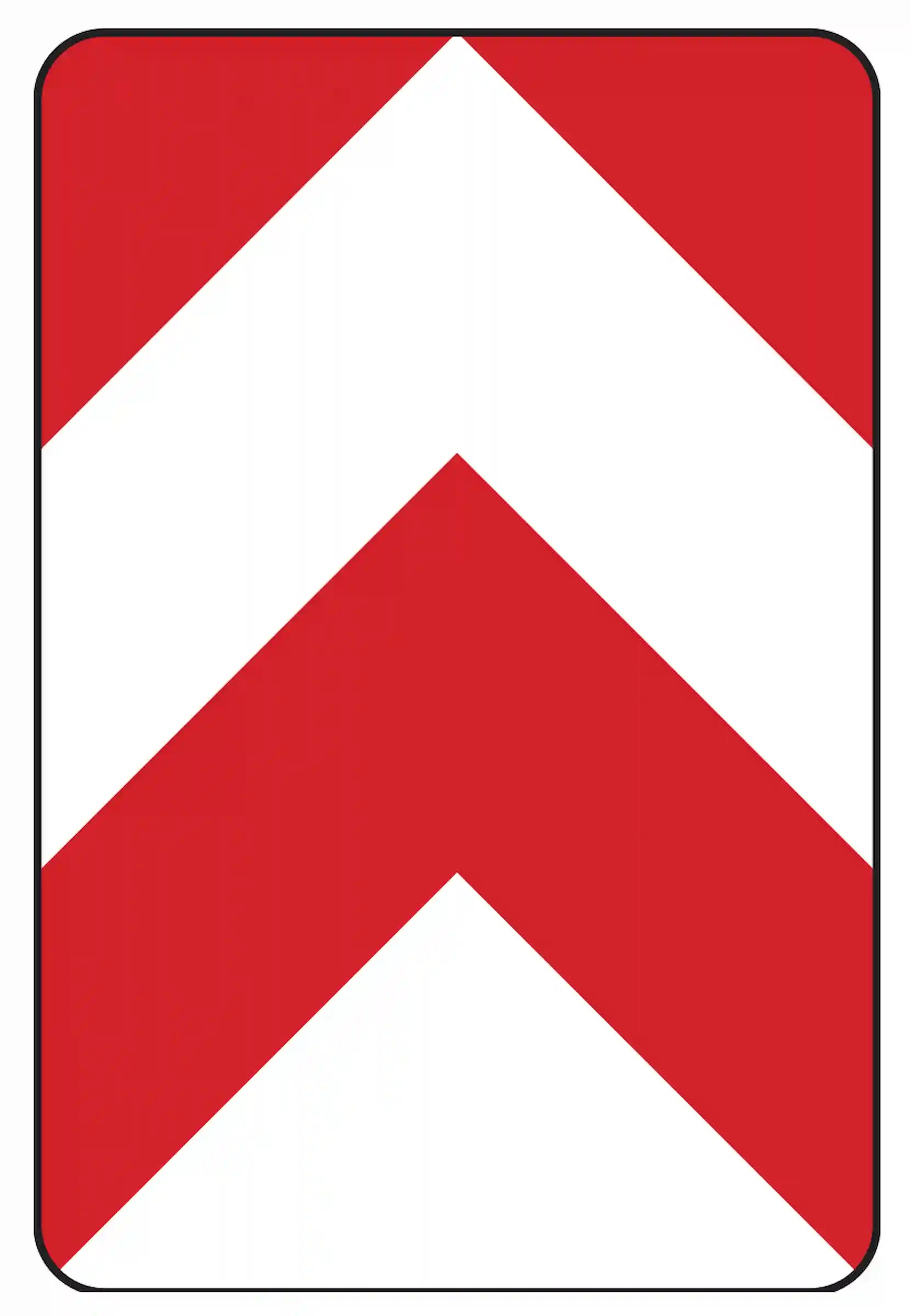 Verkehrszeichen 626-32 „Leitplatte Aufstellung beidseitig vorbei“ - VZ 626-32