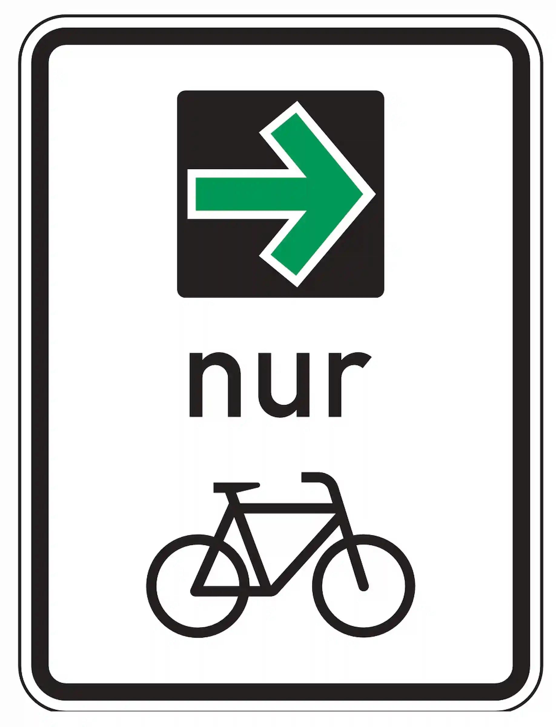 Verkehrszeichen 721 „Grünpfeilschild mit Beschränkung auf Radverkehr“ - VZ 721
