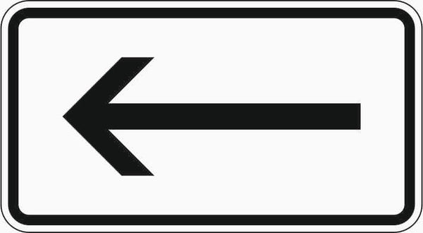 Verkehrszeichen "Richtungsangaben durch Pfeil, linksweisend" - VZ 1000-10