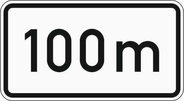 Verkehrszeichen "Entfernungsangaben in m" - VZ 1004-30