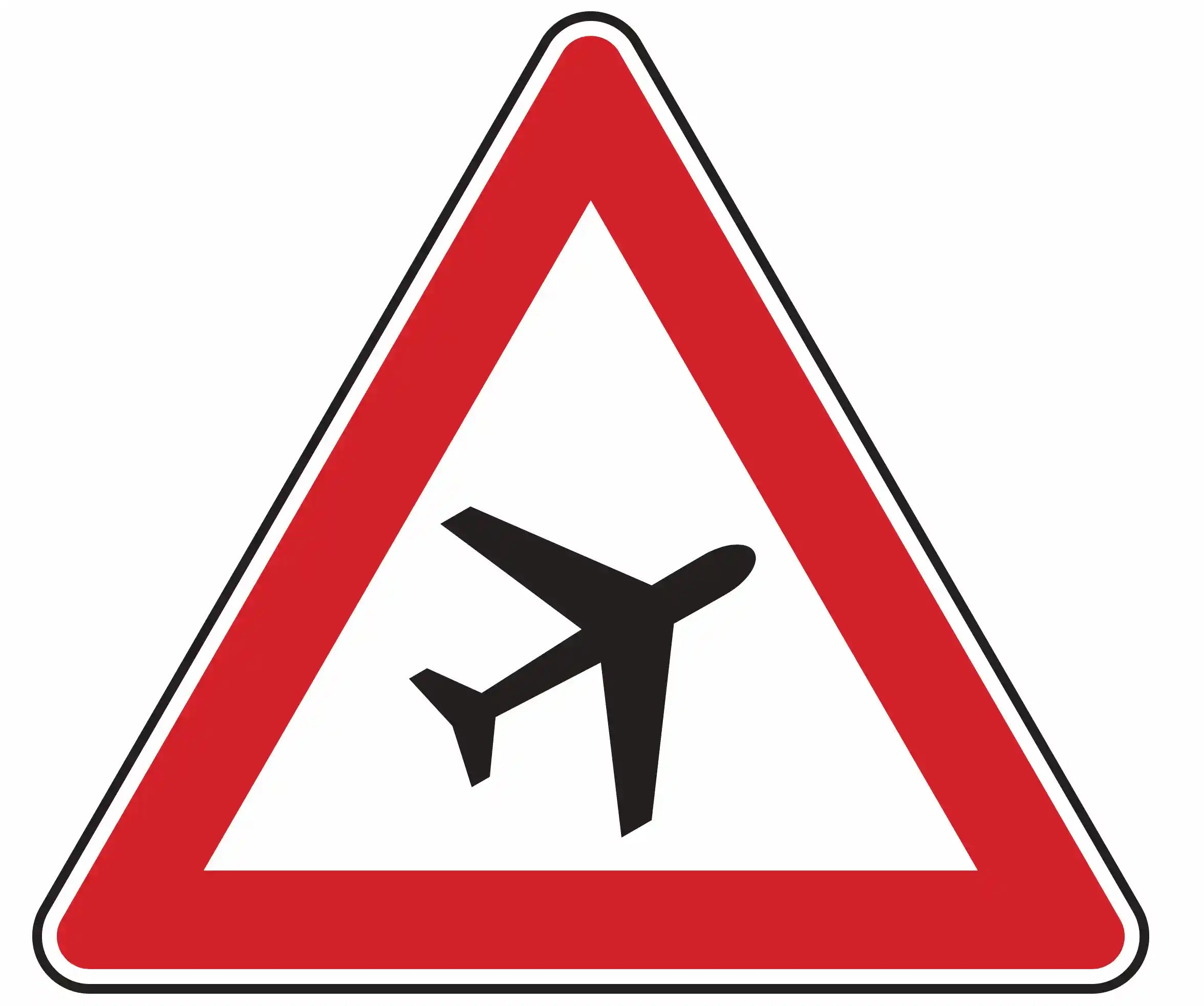 Verkehrszeichen "Flugbetrieb, Aufstellung links" - VZ 101-20