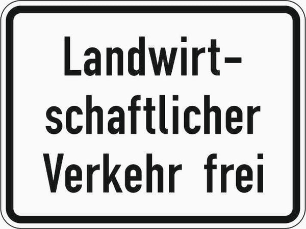 Verkehrszeichen "Landwirtschaftlicher Verkehr frei" - VZ 1026-36