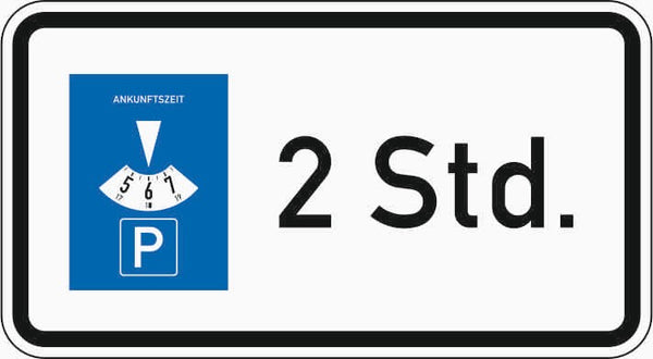 Verkehrszeichen "Parkscheibe … Stunden" - VZ 1040-32