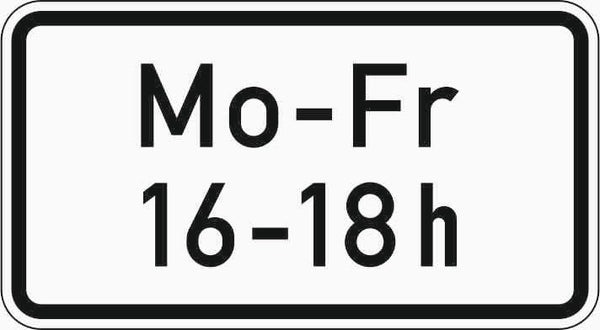 Verkehrszeichen "Zeitliche Beschränkung" - VZ 1042-33