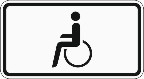 Verkehrszeichen "Nur Schwerbehinderte mit außergewöhnlicher Gehbehinderung und Sehbehinderte" - VZ 1044-10
