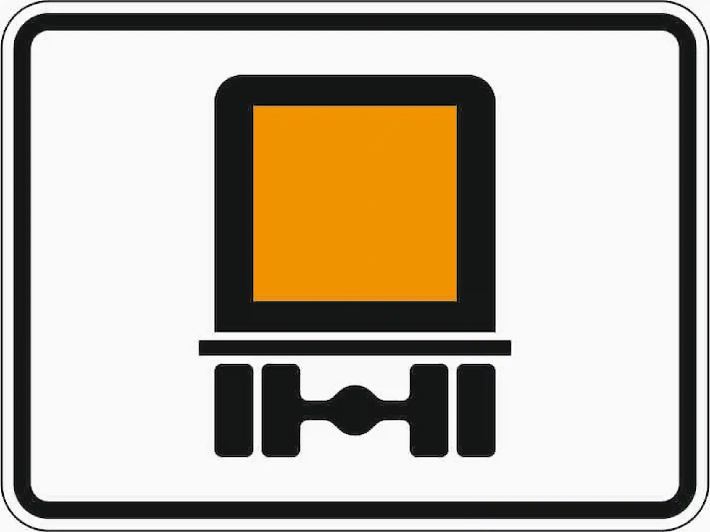 Verkehrszeichen "Nur kennzeichnungspflichtige Kraftfahrzeuge mit gefährlichen Gütern" - VZ 1052-30
