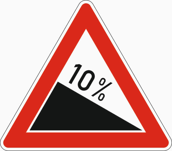 Verkehrszeichen "Gefälle … %" - VZ 108