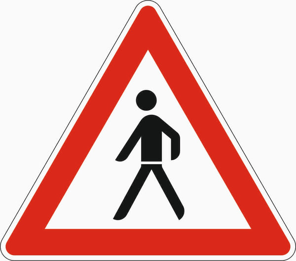 Verkehrszeichen "Fußgänger, Aufstellung rechts" - VZ 133-10