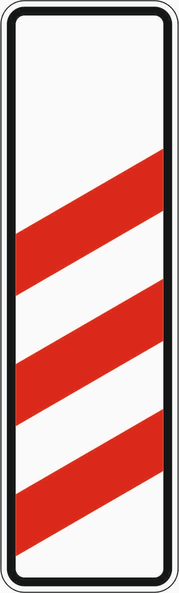 Verkehrszeichen "Dreistreifige Bake, Aufstellung rechts" - VZ 157-10