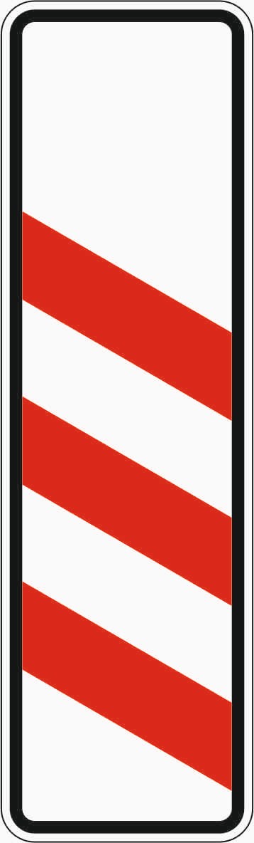 Verkehrszeichen "Dreistreifige Bake, Aufstellung links" - VZ 157-20