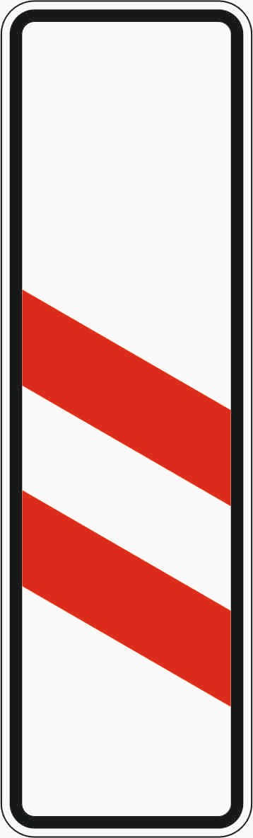 Verkehrszeichen "Zweistreifige Bake, Aufstellung links" - VZ 159-20
