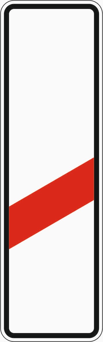 Verkehrszeichen "Einstreifige Bake, Aufstellung rechts" - VZ 162-10