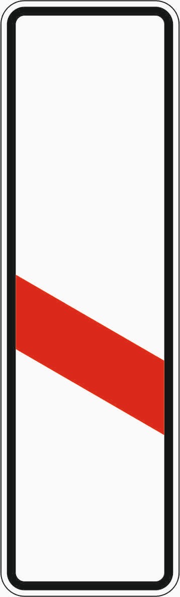 Verkehrszeichen "Einstreifige Bake, Aufstellung links" - VZ 162-20
