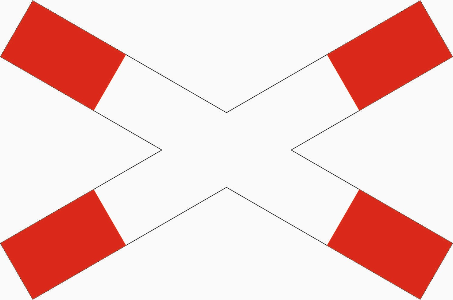 Verkehrszeichen "Andreaskreuz liegend" - VZ 201-52