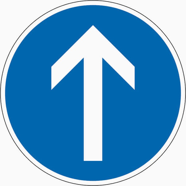 Verkehrszeichen "Vorgeschriebene Fahrtrichtung geradeaus" - VZ 209-30