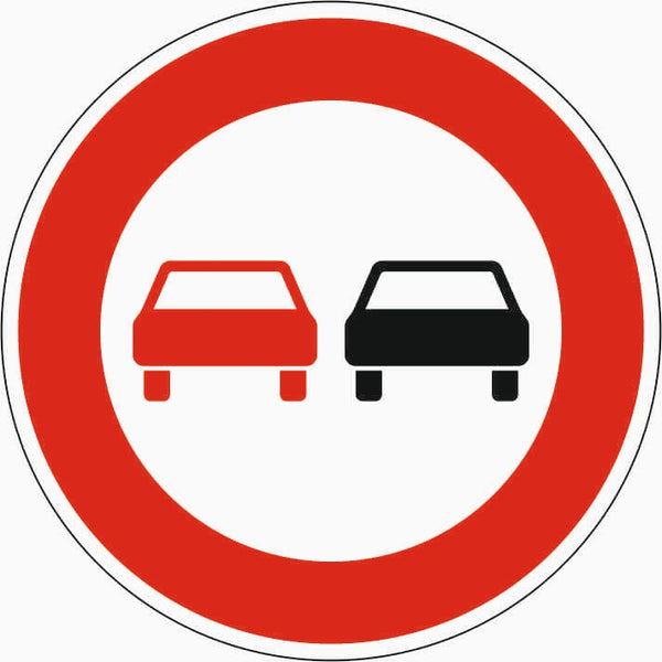 Verkehrszeichen "Überholverbot für Kraftfahrzeug aller Art" - VZ 276
