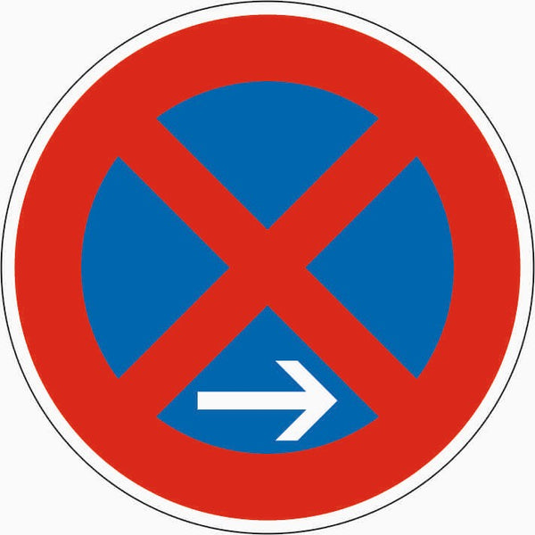 Verkehrszeichen "Absolutes Haltverbot Ende (Aufstellung rechts)" - VZ 283-20