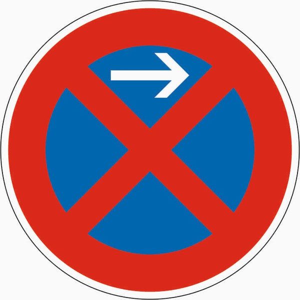 Verkehrszeichen "Absolutes Haltverbot Anfang (Aufstellung links)" - VZ 283-21