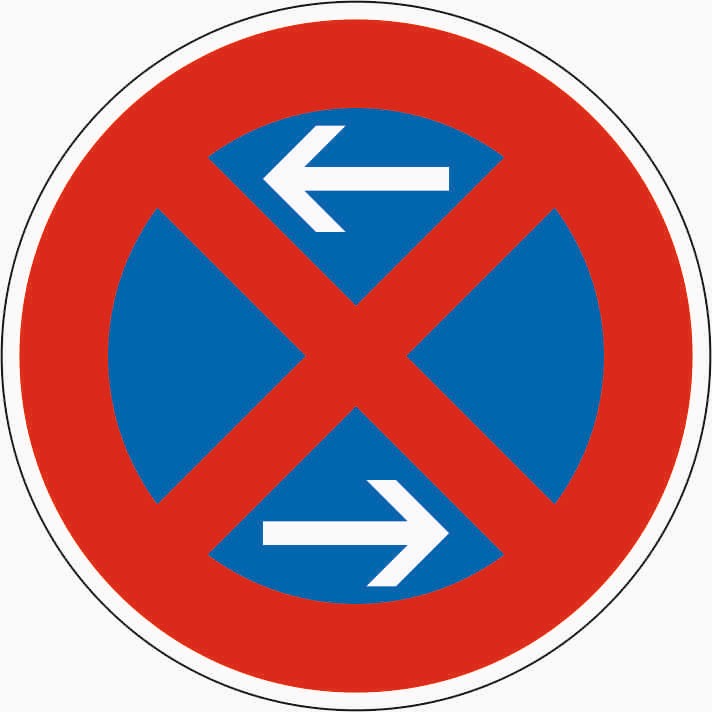 Verkehrszeichen "Absolutes Haltverbot Mitte (Aufstellung rechts)" - VZ 283-30
